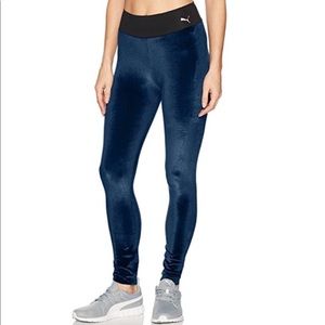 Puma blue velvet leggings size XS